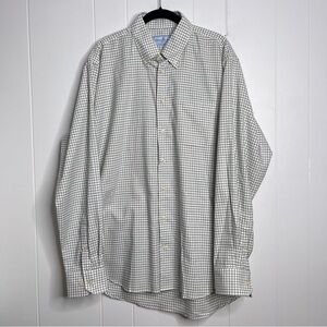 Bird Dog Bay Checkered Long Sleeve Button Up Shirt White/Green/Blue Men's XL